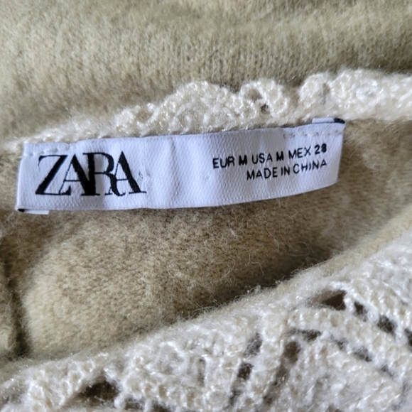 Zara Crochet Pilgrim Collar Cropped Sweater - Picture 11 of 11